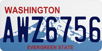 WA license plate AWZ6756