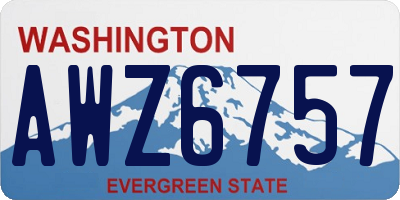 WA license plate AWZ6757