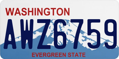 WA license plate AWZ6759