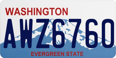 WA license plate AWZ6760
