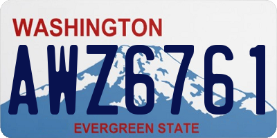 WA license plate AWZ6761