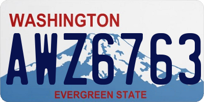 WA license plate AWZ6763