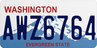 WA license plate AWZ6764