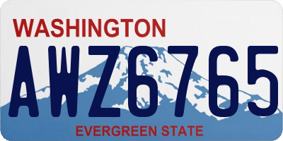 WA license plate AWZ6765