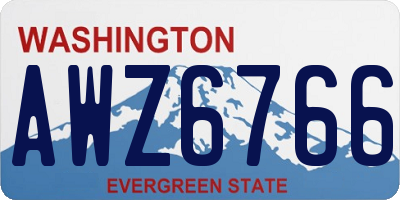 WA license plate AWZ6766