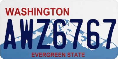 WA license plate AWZ6767