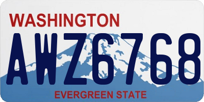 WA license plate AWZ6768
