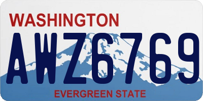 WA license plate AWZ6769