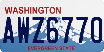 WA license plate AWZ6770