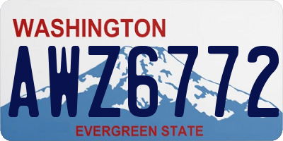 WA license plate AWZ6772