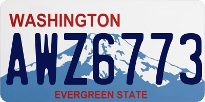 WA license plate AWZ6773