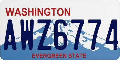 WA license plate AWZ6774