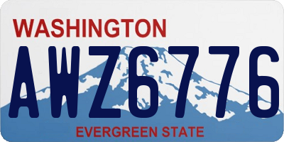 WA license plate AWZ6776