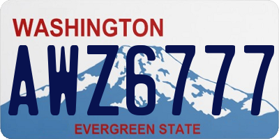 WA license plate AWZ6777