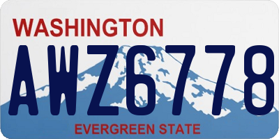 WA license plate AWZ6778