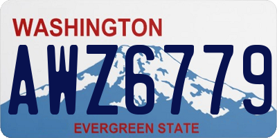 WA license plate AWZ6779