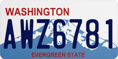 WA license plate AWZ6781