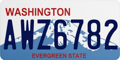WA license plate AWZ6782