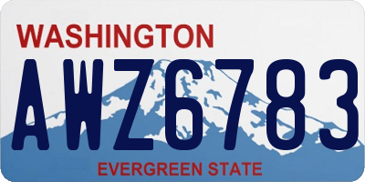 WA license plate AWZ6783