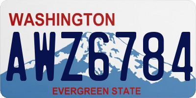 WA license plate AWZ6784