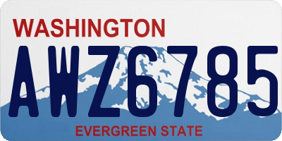 WA license plate AWZ6785