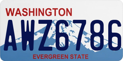 WA license plate AWZ6786