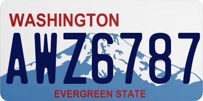 WA license plate AWZ6787
