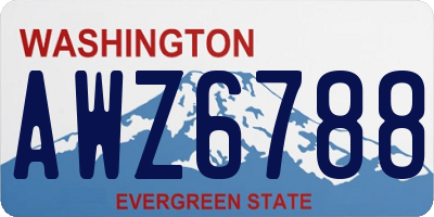 WA license plate AWZ6788