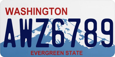 WA license plate AWZ6789