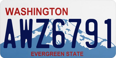 WA license plate AWZ6791