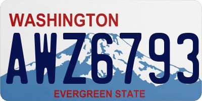 WA license plate AWZ6793