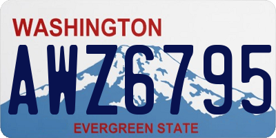 WA license plate AWZ6795