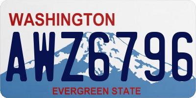 WA license plate AWZ6796