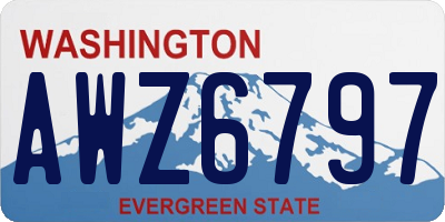 WA license plate AWZ6797