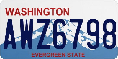 WA license plate AWZ6798
