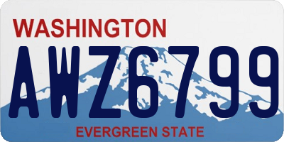 WA license plate AWZ6799