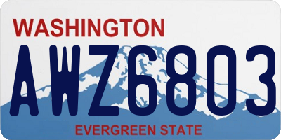 WA license plate AWZ6803