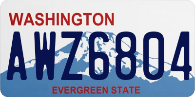 WA license plate AWZ6804