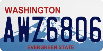 WA license plate AWZ6806