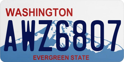 WA license plate AWZ6807