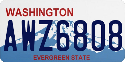 WA license plate AWZ6808