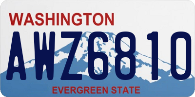WA license plate AWZ6810