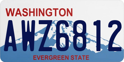 WA license plate AWZ6812