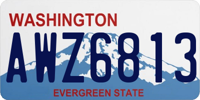 WA license plate AWZ6813