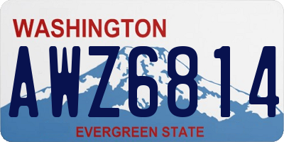 WA license plate AWZ6814