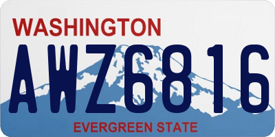 WA license plate AWZ6816