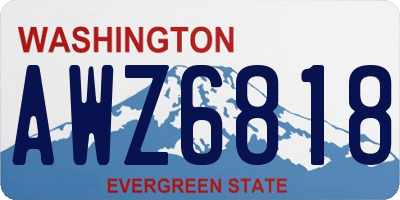 WA license plate AWZ6818