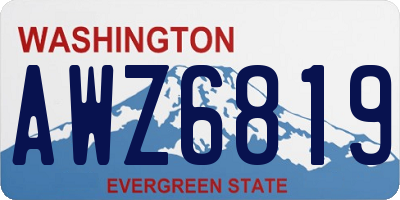 WA license plate AWZ6819