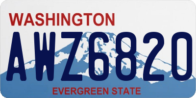 WA license plate AWZ6820