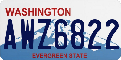 WA license plate AWZ6822